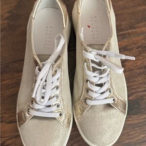 Barneys New York Women's Metallic Gold Lace-Up Sneakers